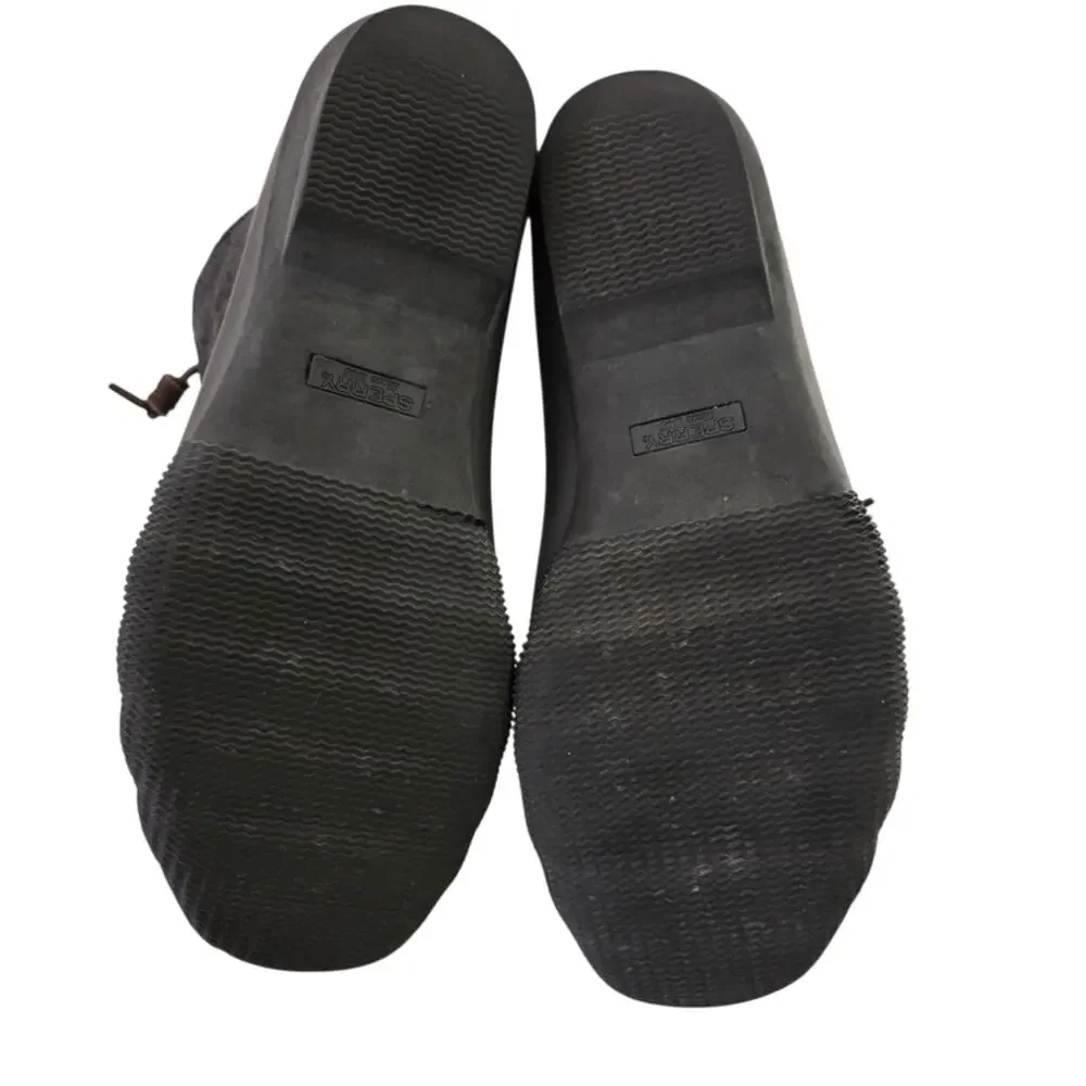 Sperry | Quilted Wool Leather Laces Saltwater Duck Boots Topsider Zipper Gray